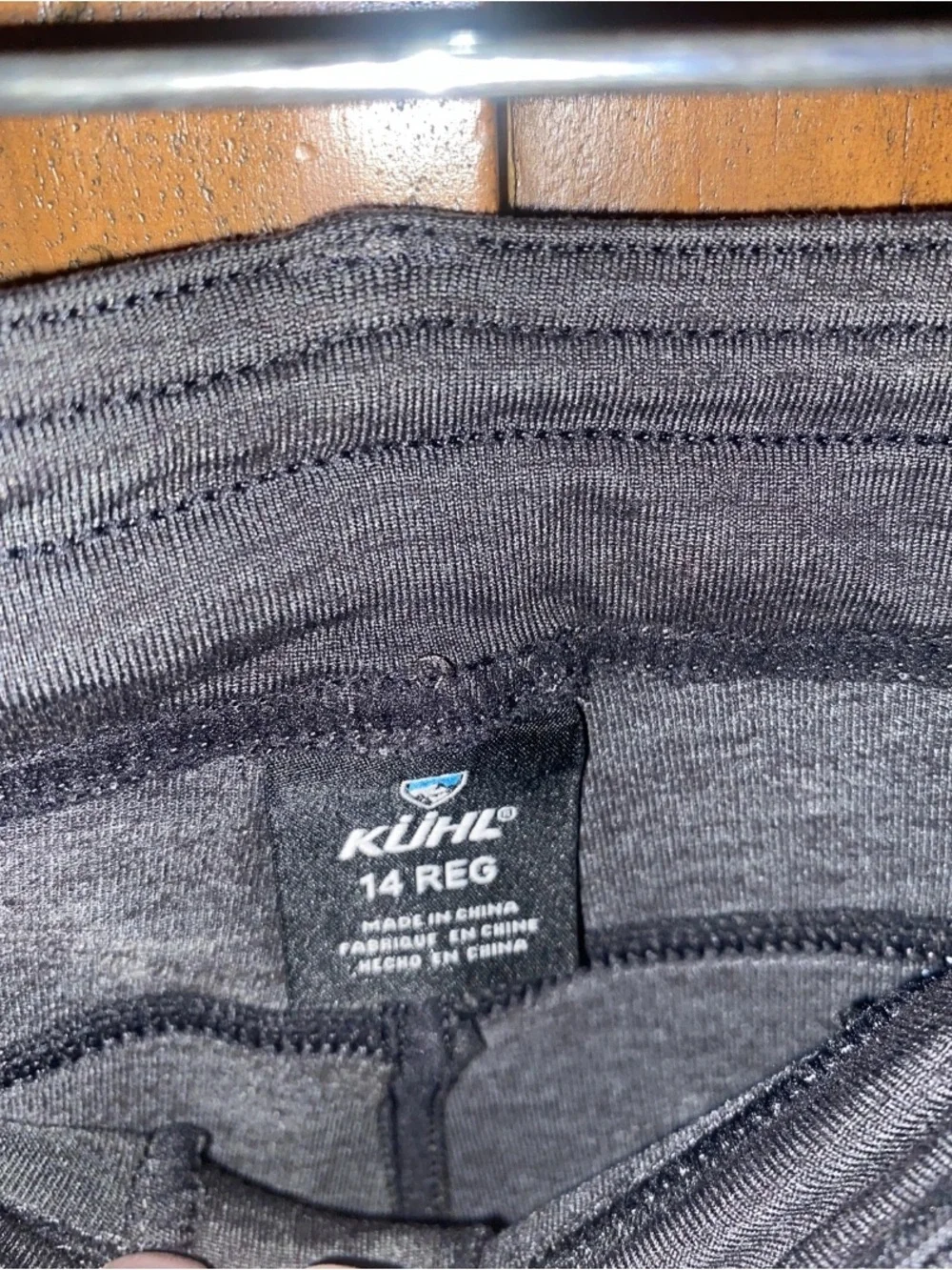 Women's KUHL 'Mova Zip' Pants Pull-On Heathered Charcoal Stretch Knit SZ 14